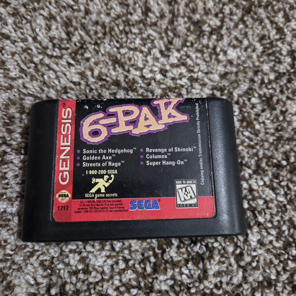 Sega Genesis 6-Pak Game Cartridge